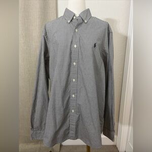 Men’s Ralph‎ Lauren Button Down Black/white Check Gingham Size Large